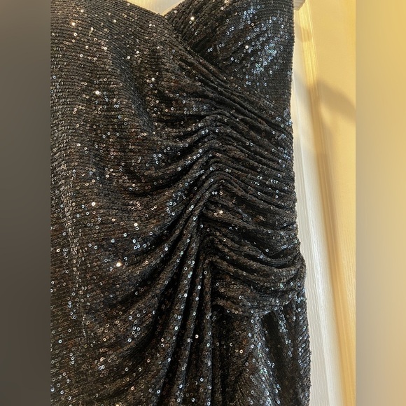 CINDERELLA DIVINE Black long Sequins Dress Size L - Picture 7 of 9